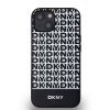 DKNY PU Leather Repeat Pattern Bottom Stripe Zadní Kryt pro iPhone 14 Black