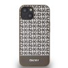 DKNY PU Leather Repeat Pattern Bottom Stripe Zadní Kryt pro iPhone 14 Brown