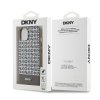 DKNY PU Leather Repeat Pattern Bottom Stripe Zadní Kryt pro iPhone 14 Brown