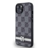DKNY PU Leather Checkered Pattern and Stripe Zadní Kryt pro iPhone 14 Black