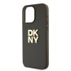 DKNY PU Leather Stack Logo Wrist Strap Zadní Kryt pro iPhone 14 Pro Max Green