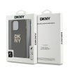 DKNY PU Leather Stack Logo Wrist Strap Zadní Kryt pro iPhone 14 Pro Max Green