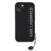 Karl Lagerfeld PU Saffiano Rhinestone Charm Zadní Kryt pro iPhone 15 Black
