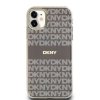 DKNY PC/TPU Repeat Pattern Tonal Stripe Magsafe Zadní Kryt pro iPhone 11 Beige