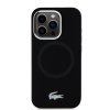 Lacoste Liquid Silicone Microfiber Silver Croc Logo MagSafe Zadní Kryt pro iPhone 15 Pro Max Black