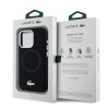 Lacoste Liquid Silicone Microfiber Silver Croc Logo MagSafe Zadní Kryt pro iPhone 15 Pro Max Black