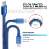 Nabíjecí kabel - Swissten - Textile - USB/USB-C - 1,2m - Modrý