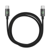 MONK® pletený nylonový kabel USB-C na USB-C 2m černý