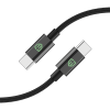 MONK® pletený nylonový kabel USB-C na USB-C 2m černý