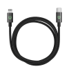 MONK® pletený nylonový kabel USB-C na Lightning 2m černý