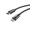 MONK® pletený nylonový kabel USB-C na Lightning 2m černý