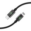 MONK® pletený nylonový kabel USB-C na Lightning 2m černý