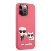 Silikonový kryt - Karl Lagerfeld and Choupette Liquid Silicone - iPhone 13 Pro - Red