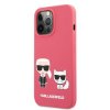 Silikonový kryt - Karl Lagerfeld and Choupette Liquid Silicone - iPhone 13 Pro - Red