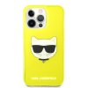 Silikonový kryt - Karl Lagerfeld Choupette Head - iPhone 13 Pro Max - Fluo Yellow