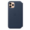 Originální Kožené Folio Pouzdro - Apple - pro iPhone 11 Pro Max - Deep Sea