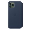 Originální Kožené Folio Pouzdro - Apple - pro iPhone 11 Pro Max - Deep Sea