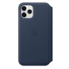 Originální Kožené Folio Pouzdro - Apple - pro iPhone 11 Pro Max - Deep Sea