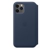 Originální Kožené Folio Pouzdro - Apple - pro iPhone 11 Pro Max - Deep Sea