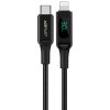 Nabíjecí a datový kabel 30W (3A) s UKAZATELEM HODNOT ~ AceFast C6-01 ~ USB-C/Lightning 1,2m MFi - Černá