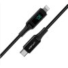 Nabíjecí a datový kabel 30W (3A) s UKAZATELEM HODNOT ~ AceFast C6-01 ~ USB-C/Lightning 1,2m MFi - Černá
