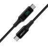 Nabíjecí a datový kabel 100W (20V/5A) s UKAZATELEM HODNOT ~ AceFast C6-03 ~ USB-C/USB-C 2m MFi - Černá