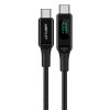 Nabíjecí a datový kabel 100W (20V/5A) s UKAZATELEM HODNOT ~ AceFast C6-03 ~ USB-C/USB-C 2m MFi - Černá