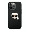 Kožený kryt - Karl Lagerfeld - Karl Head - iPhone 13 Pro - Černá