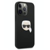 Kožený kryt - Karl Lagerfeld - Karl Head - iPhone 13 Pro - Černá