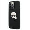 Kožený kryt - Karl Lagerfeld - Karl Head - iPhone 13 Pro - Černá