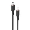 Silikonový nabíjecí a datový kabel 3A ~ AceFast C2-01 ~  USB-C/Lightning 1,2m - Černá