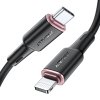 Silikonový nabíjecí a datový kabel 3A ~ AceFast C2-01 ~  USB-C/Lightning 1,2m - Černá