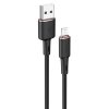Silikonový nabíjecí a datový kabel 2,4A ~ AceFast C2-02 ~ USB/Lightning 1,2m MFi - Černá