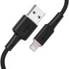 Silikonový nabíjecí a datový kabel 2,4A ~ AceFast C2-02 ~ USB/Lightning 1,2m MFi - Černá