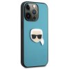 Kožený kryt - Karl Lagerfeld - Karl Head - iPhone 13 Pro - Modrý