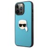 Kožený kryt - Karl Lagerfeld - Karl Head - iPhone 13 Pro - Modrý