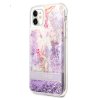 Třpytivý kryt - Guess - Glitter Flower - iPhone 11 - Fialový