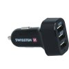 Autoadaptér do zapalování - Swissten - 3x USB-A - 15W - Černý