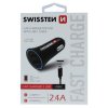 Autoadaptér do zapalování a nabíjecí kabel USB-C - Swissten - 2x USB-A - 10W - Černý