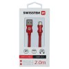 Datový kabel - Swissten - Textile - USB-A na USB-C - 2M - Červený