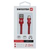 Datový kabel - Swissten - Textile - USB-A na USB-C - 2M - Červený