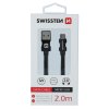 Datový kabel - Swissten - Textile - USB-A na microUSB - 2M - Černý