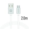 Datový kabel - Swissten - Textile - USB-A na microUSB - 2M - Stříbrný