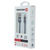 Datový kabel - Swissten - Textile - USB-A na Lightning - 0,2M - Šedý