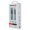 Datový kabel - Swissten - Textile - USB-A na Lightning - 1,2M - Černý