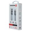 Datový kabel - Swissten - Textile - USB-A na Lightning - 1,2M - Šedý