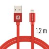 Datový kabel - Swissten - Textile - USB-A na Lightning - 0,2M - Červený