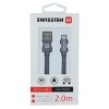 Datový kabel - Swissten - Textile - USB-A na Lightning - 2M - Šedý