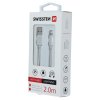 Datový kabel - Swissten - Textile - USB-A na Lightning - 2M - Stříbrný