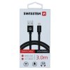 Datový kabel - Swissten - Textile - USB-A na Lightning - 3M - Černý